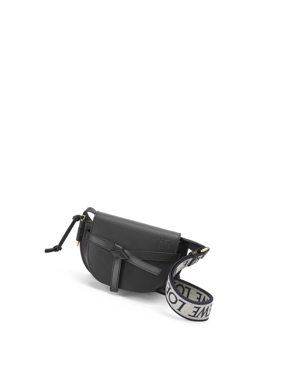 Loewe Mini Gate Dual bag in soft calfskin and jacquard Negros | FPDYM-0234