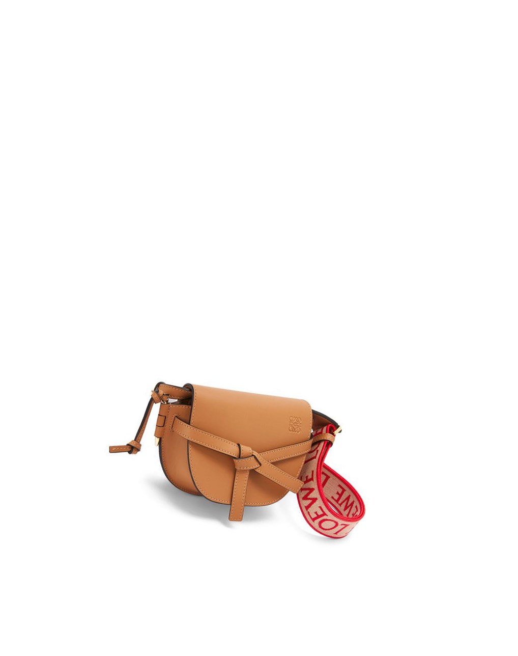 Loewe Mini Gate Dual bag in soft calfskin and jacquard Warm Desert | OPSFU-8356