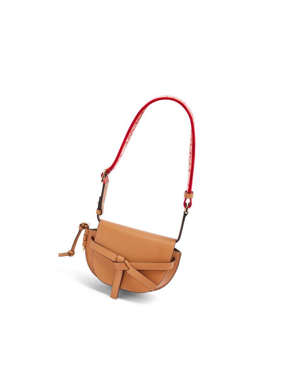 Loewe Mini Gate Dual bag in soft calfskin and jacquard Warm Desert | OPSFU-8356