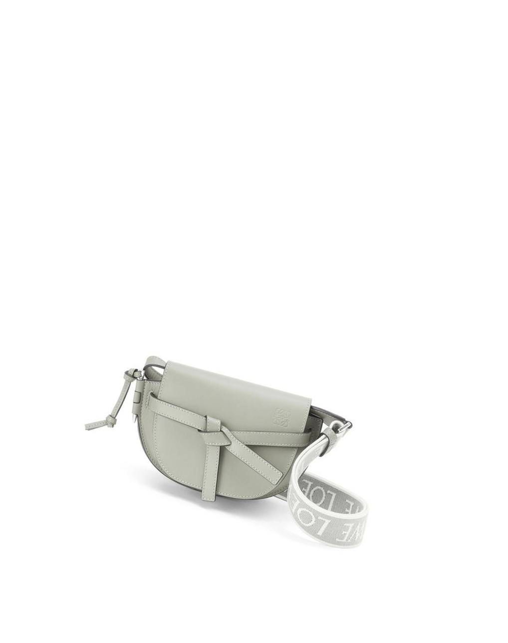 Loewe Mini Gate Dual bag in soft calfskin and jacquard Grises | RSGLJ-1023