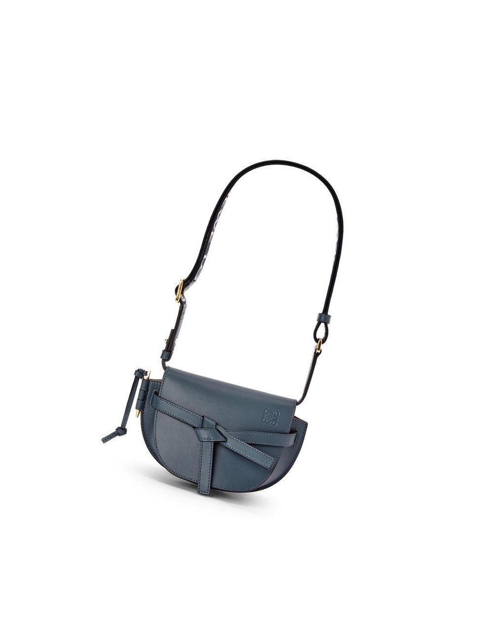 Loewe Mini Gate Dual bag in soft calfskin and jacquard Azules | RUDJS-7850
