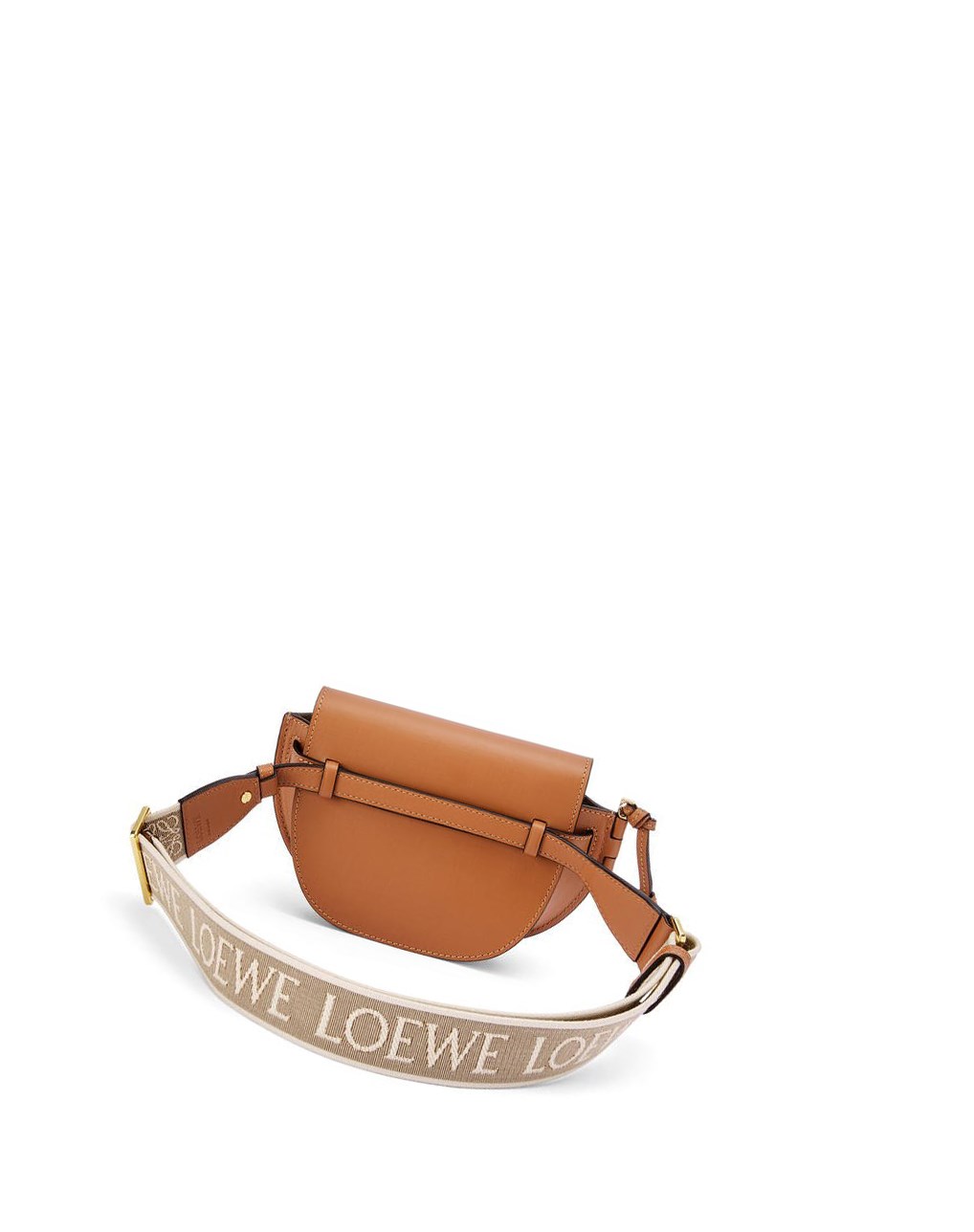 Loewe Mini Gate Dual bag in soft calfskin and jacquard Tan | UGLFS-2419