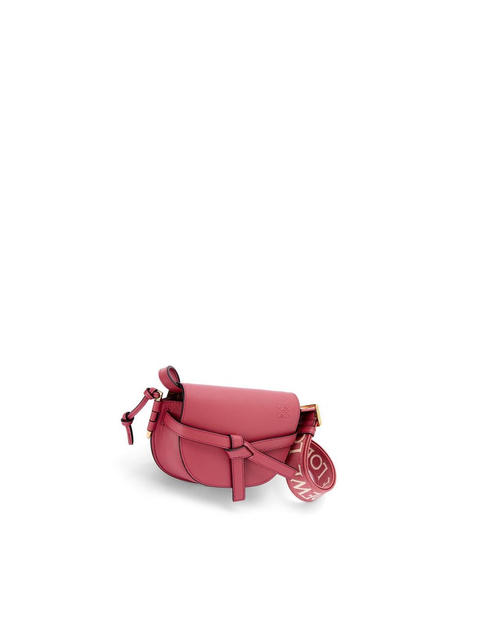 Loewe Mini Gate Dual bag in soft calfskin and jacquard Plumrose | UQACM-2637