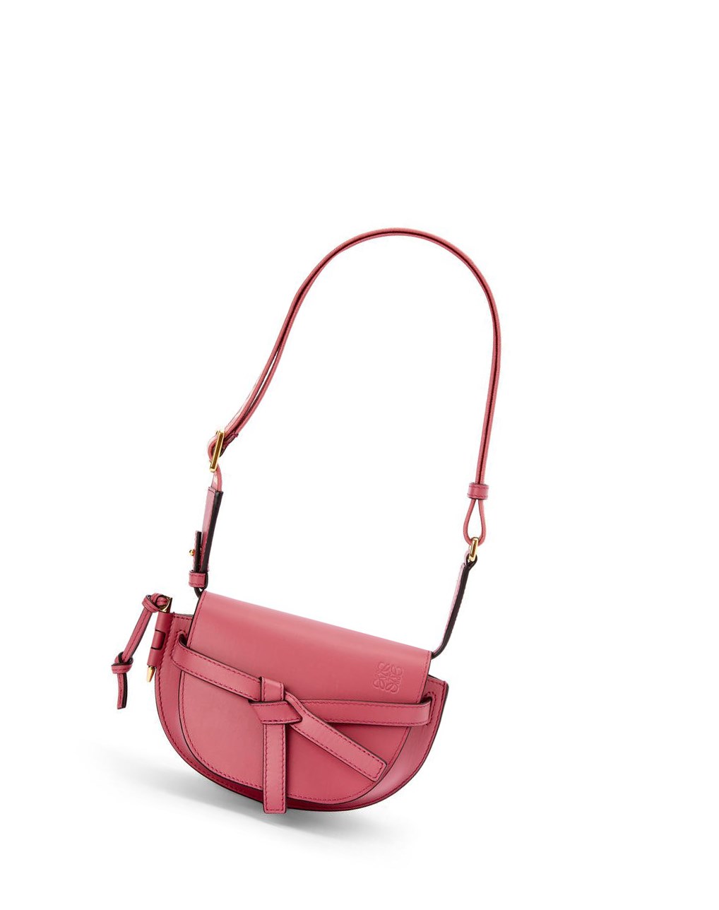 Loewe Mini Gate Dual bag in soft calfskin and jacquard Plumrose | UQACM-2637