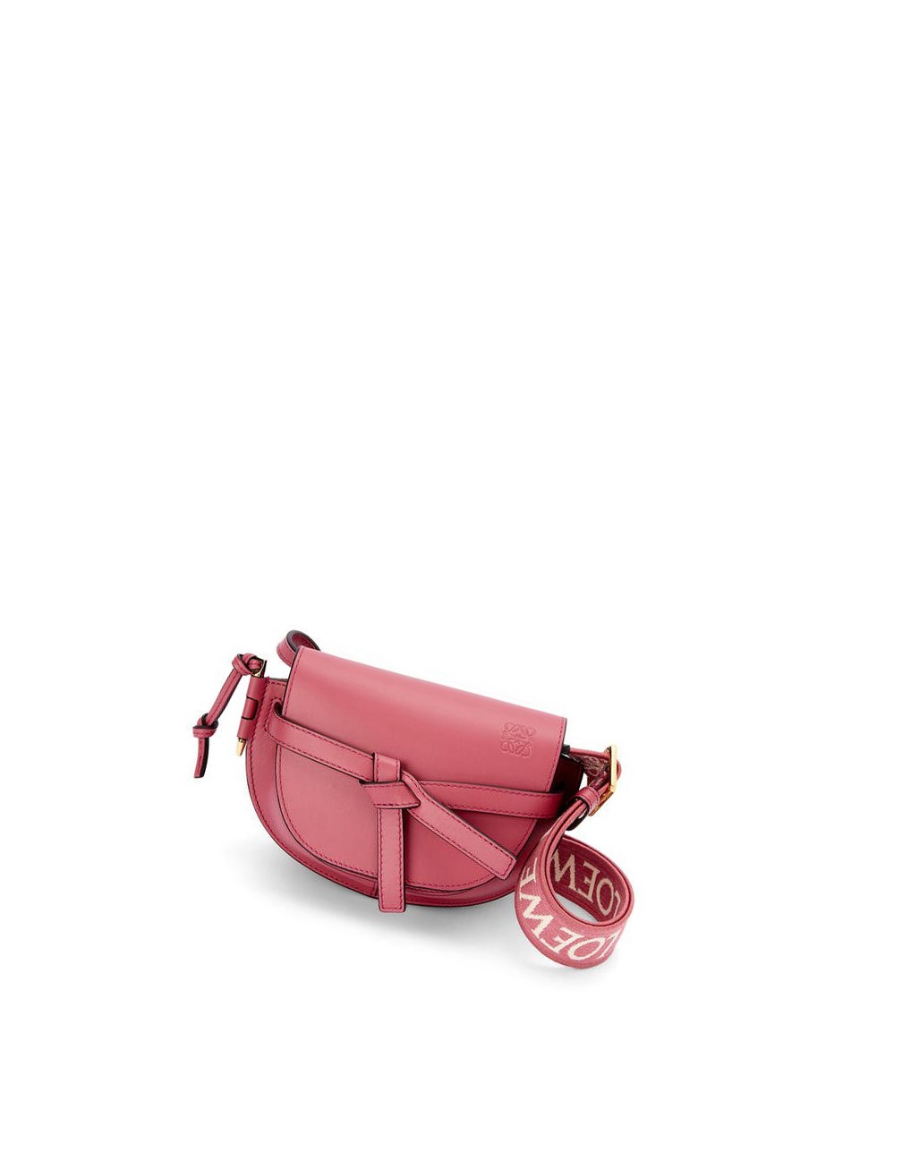 Loewe Mini Gate Dual bag in soft calfskin and jacquard Plumrose | UQACM-2637