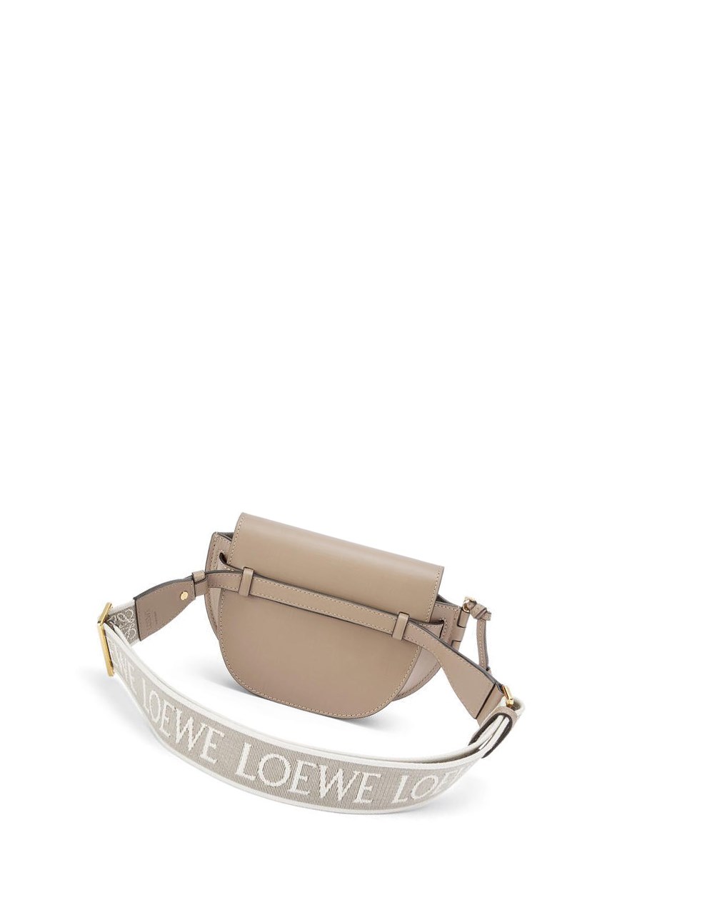 Loewe Mini Gate Dual bag in soft calfskin and jacquard Sand | WRNKT-1873