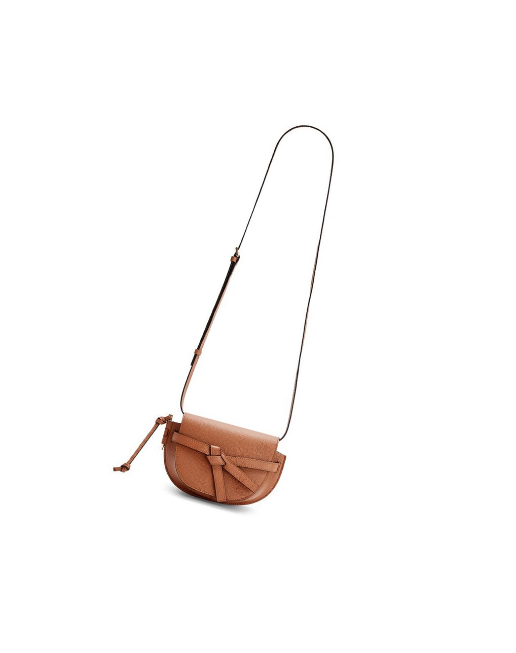 Loewe Mini Gate dual bag in pebble grain calfskin Tan | UZCSL-2437