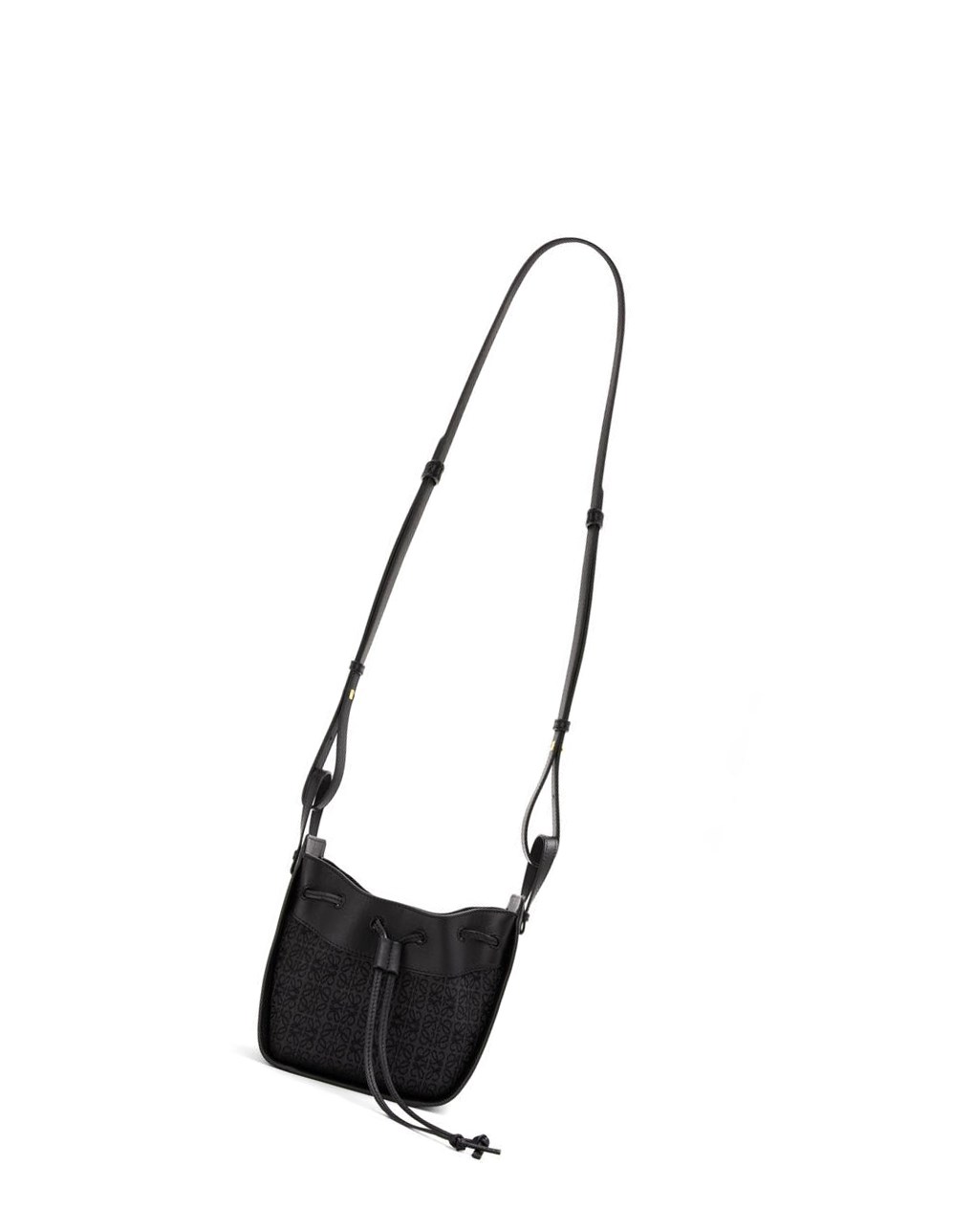 Loewe Mini Hammock drawstring bag in Anagram jacquard and calfskin Negros | DMKUQ-5408
