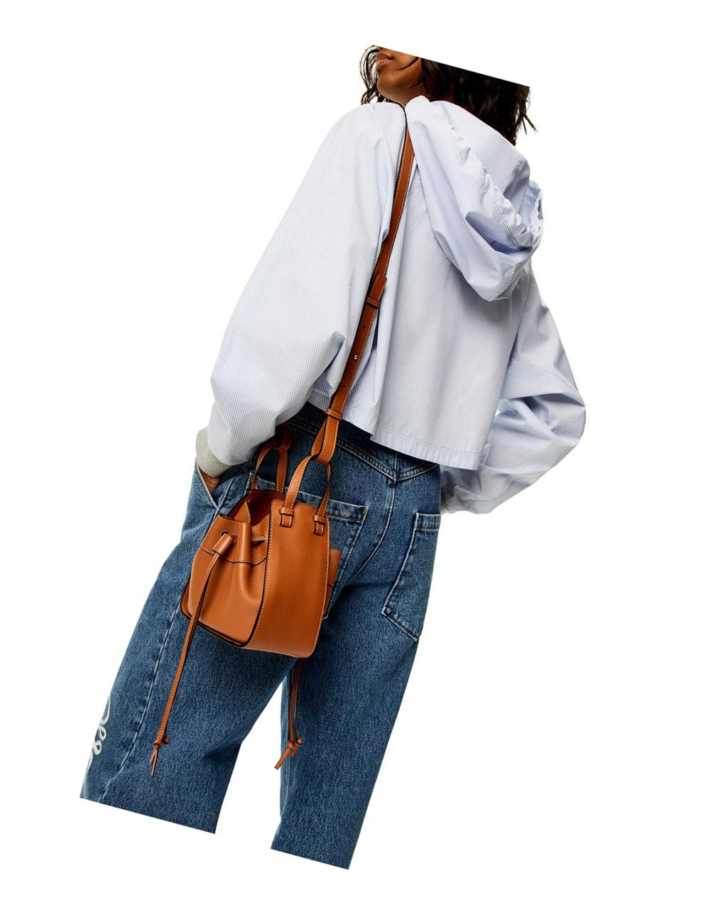 Loewe Mini Hammock drawstring in classic calfskin Tan | QBIJF-7524