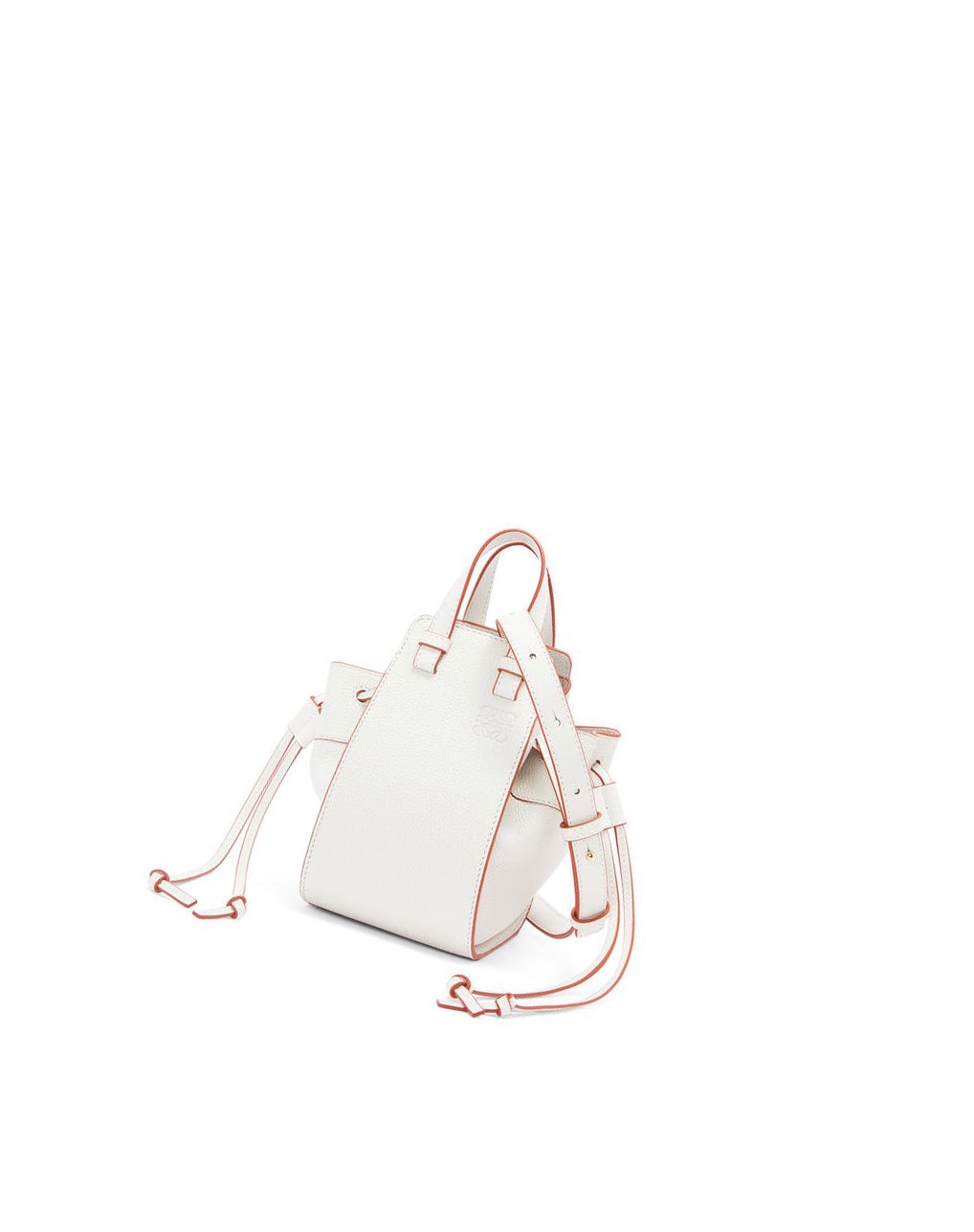Loewe Mini Hammock drawstring in soft grained calfskin Blancos | KYXJW-0653