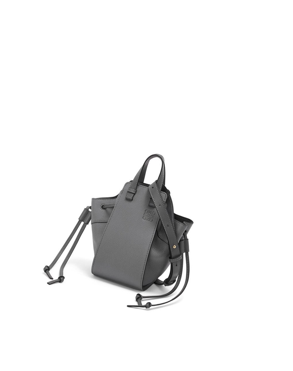 Loewe Mini Hammock drawstring in soft grained calfskin Grises | PVXTQ-8913