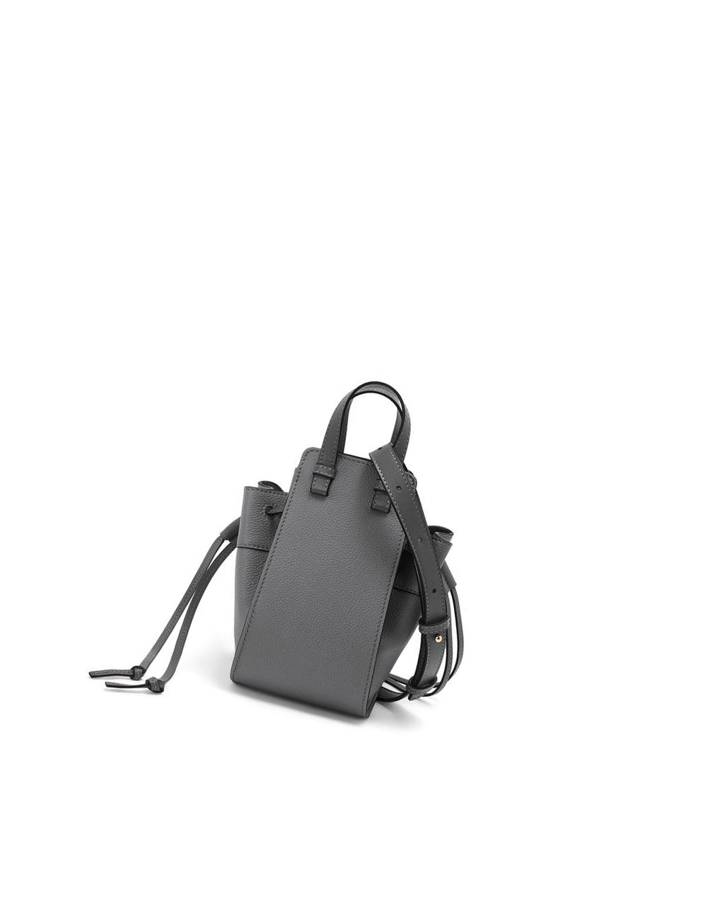 Loewe Mini Hammock drawstring in soft grained calfskin Grises | PVXTQ-8913