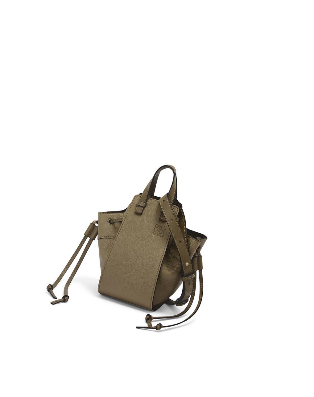 Loewe Mini Hammock drawstring in soft grained calfskin Verdes | YRJIQ-9654