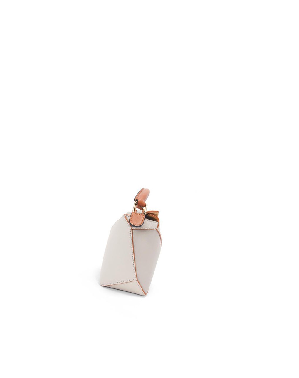 Loewe Mini Puzzle Edge in nappa calfskin Blancos | OMFYH-8425