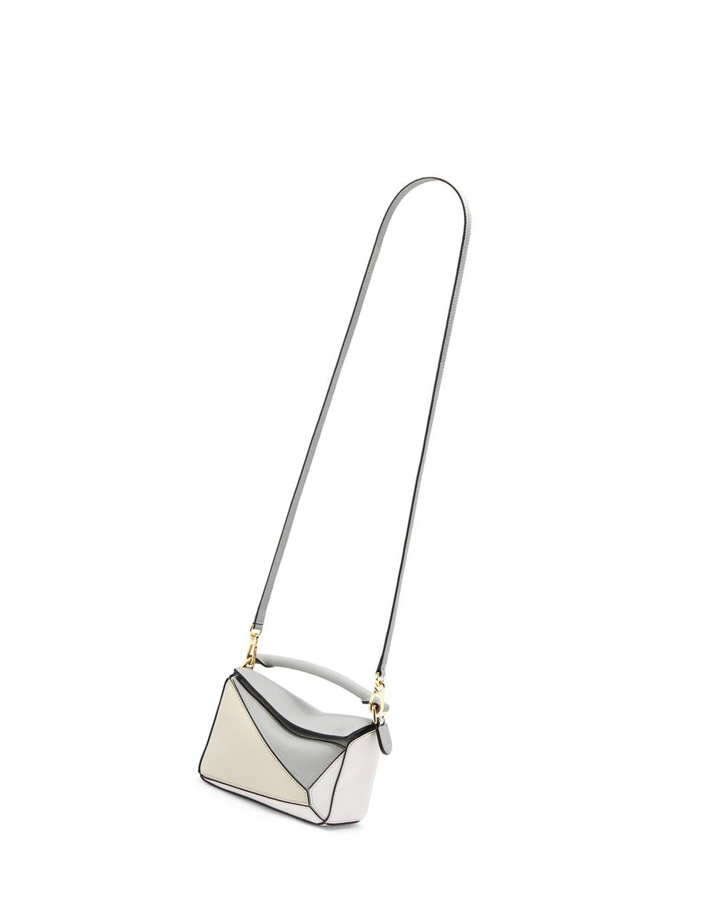 Loewe Mini Puzzle bag in classic calfskin Grises Verdes | PSWUB-4293