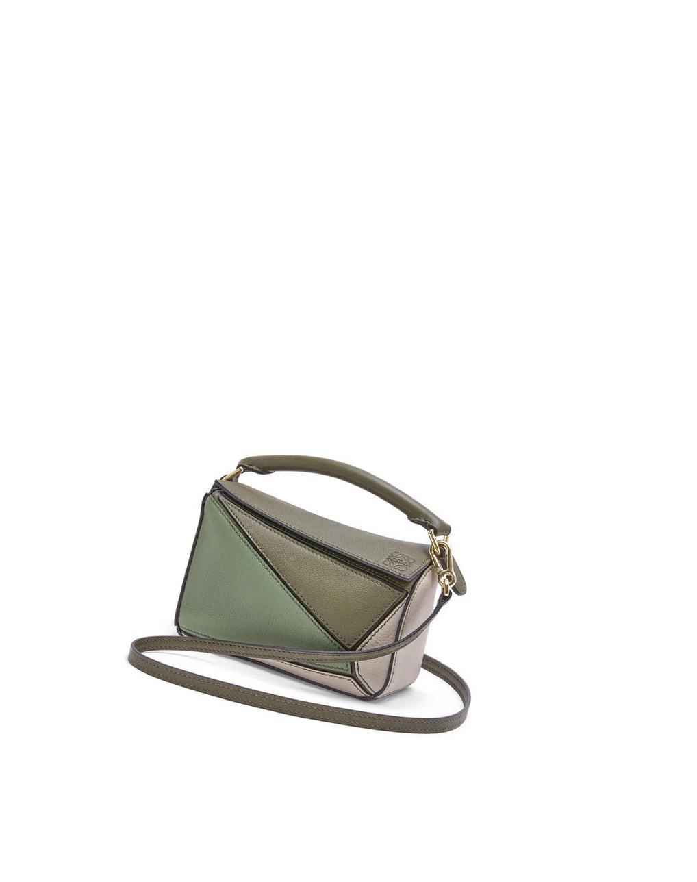 Loewe Mini Puzzle bag in classic calfskin Verdes Azules | XZIVN-7690