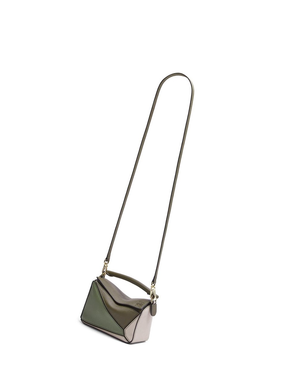 Loewe Mini Puzzle bag in classic calfskin Verdes Azules | XZIVN-7690
