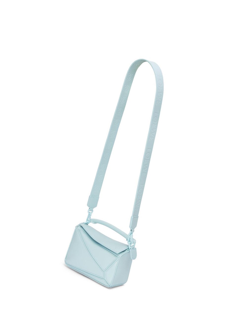 Loewe Mini Puzzle bag in satin calfskin Aquamarine | DRZOL-5604