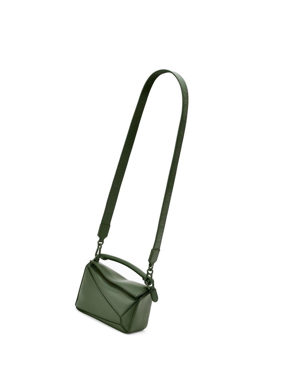Loewe Mini Puzzle bag in satin calfskin Kaki | QMZOR-1782