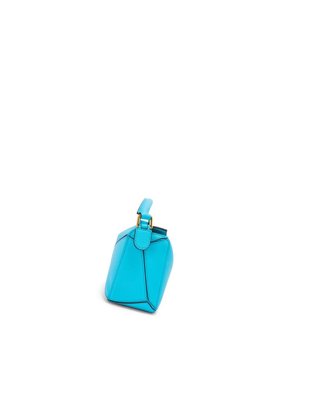 Loewe Mini Puzzle bag in soft grained calfskin Cyan | MKATU-2941