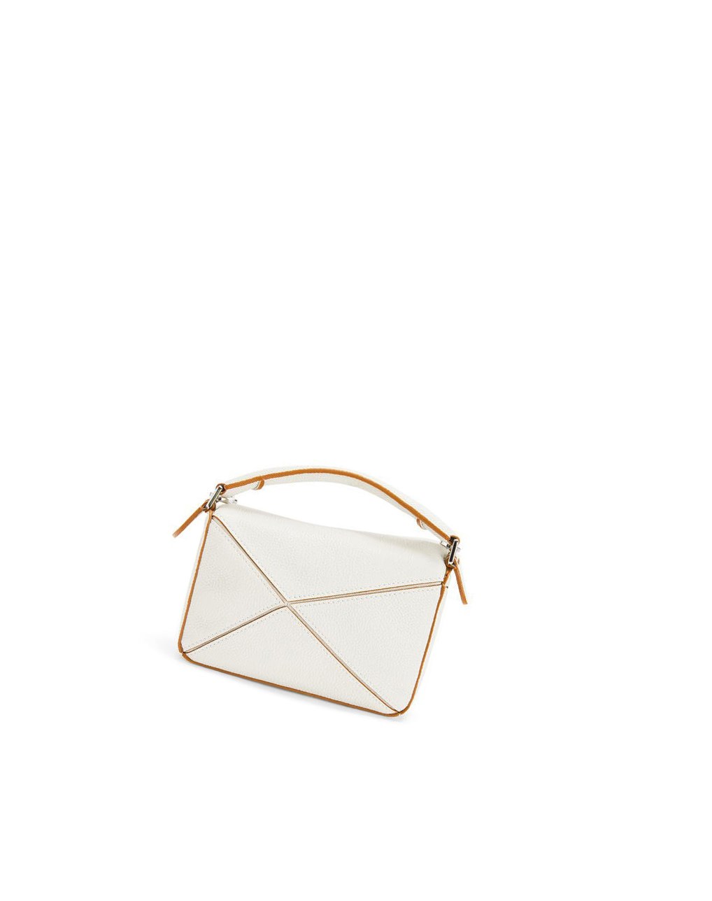 Loewe Mini Puzzle bag in soft grained calfskin Blancos | TWVCZ-0319