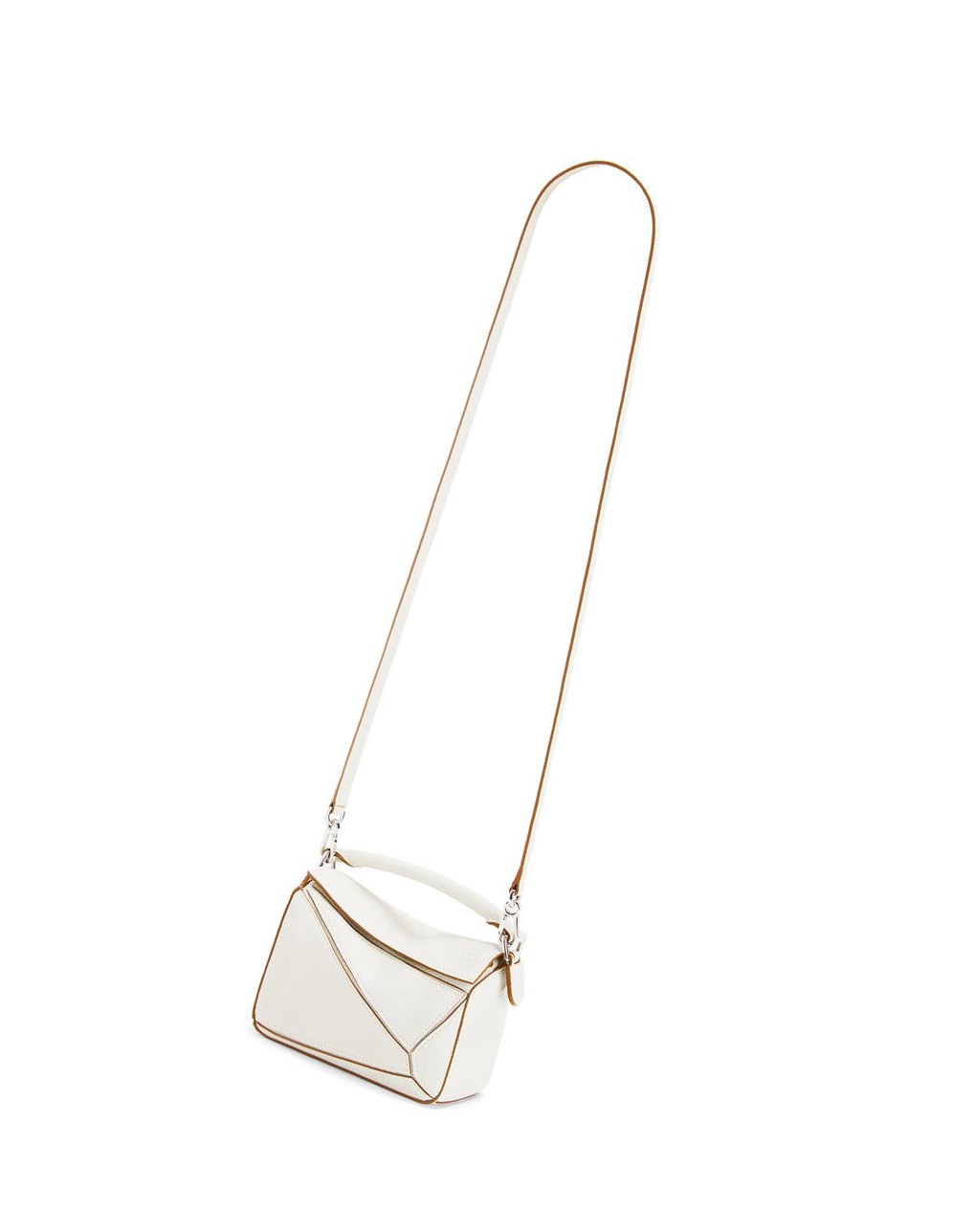 Loewe Mini Puzzle bag in soft grained calfskin Blancos | TWVCZ-0319