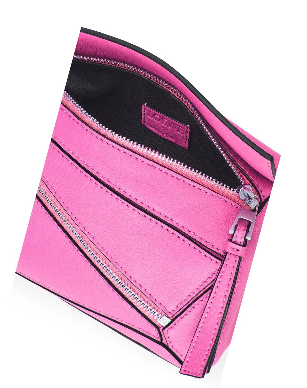 Loewe Mini Puzzle bumbag in classic calfskin Rosas | FAWIZ-5368