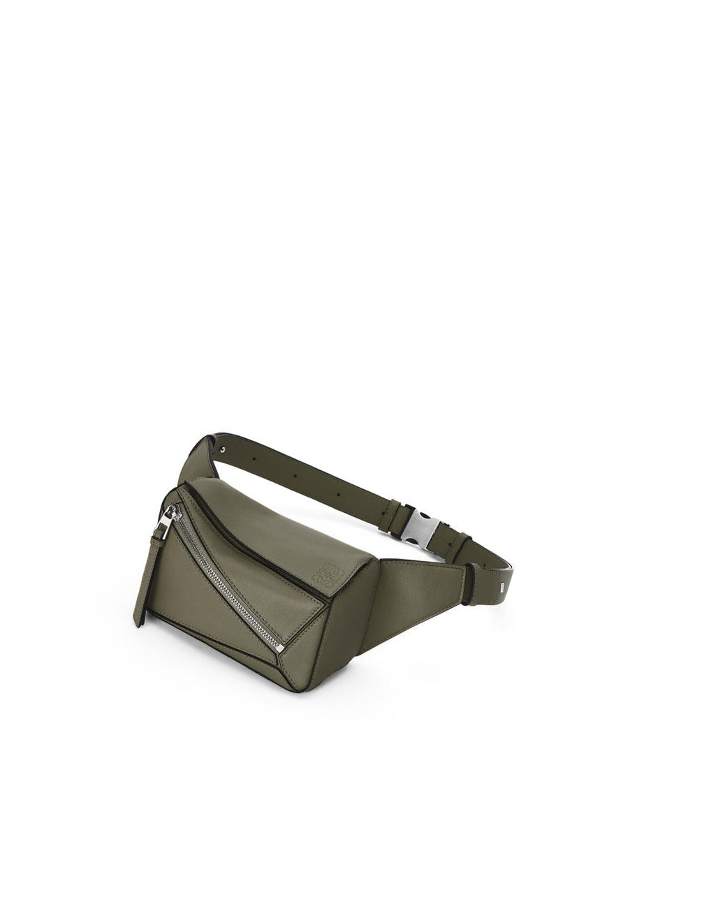 Loewe Mini Puzzle bumbag in classic calfskin Kaki Verdes | TCYPQ-9016