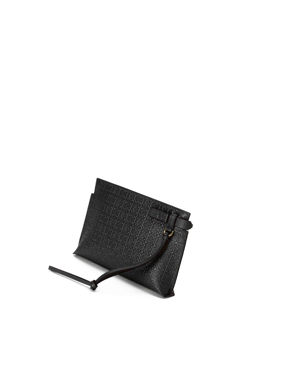 Loewe Mini Repeat T Pouch in embossed silk calfskin Negros | CNLQV-8972
