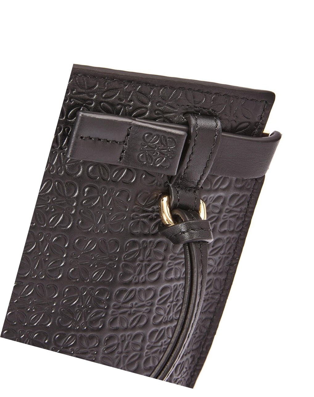 Loewe Mini Repeat T Pouch in embossed silk calfskin Negros | CNLQV-8972