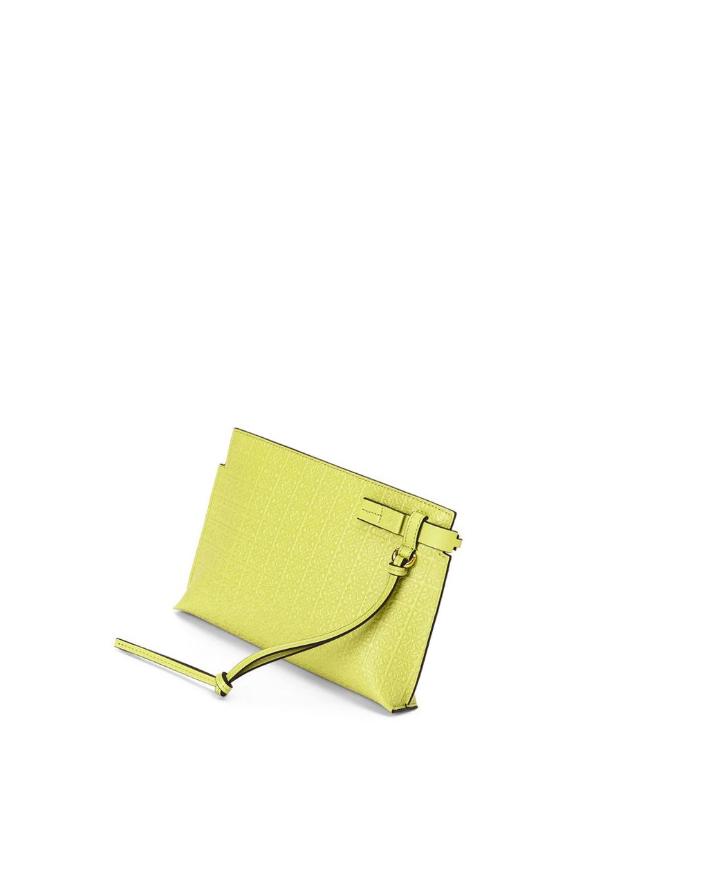 Loewe Mini Repeat T Pouch in embossed silk calfskin Amarillos | MYGLC-7160