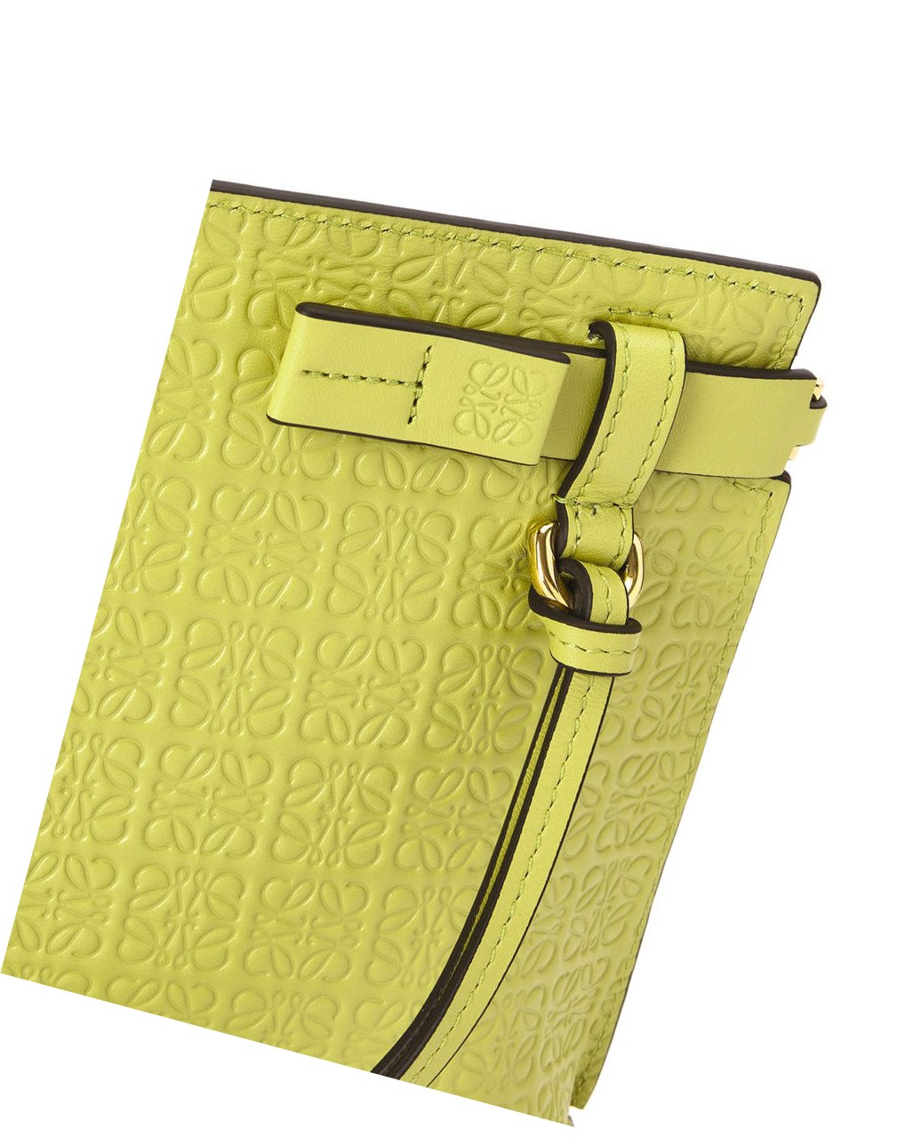 Loewe Mini Repeat T Pouch in embossed silk calfskin Amarillos | MYGLC-7160