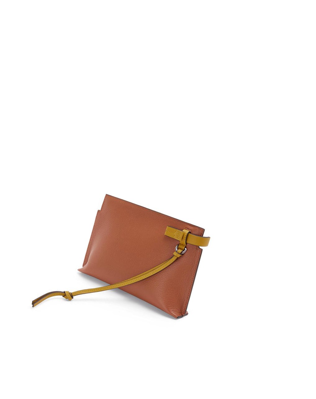 Loewe Mini T Pouch in classic calfskin Tan / Ochre | LPQFB-2475