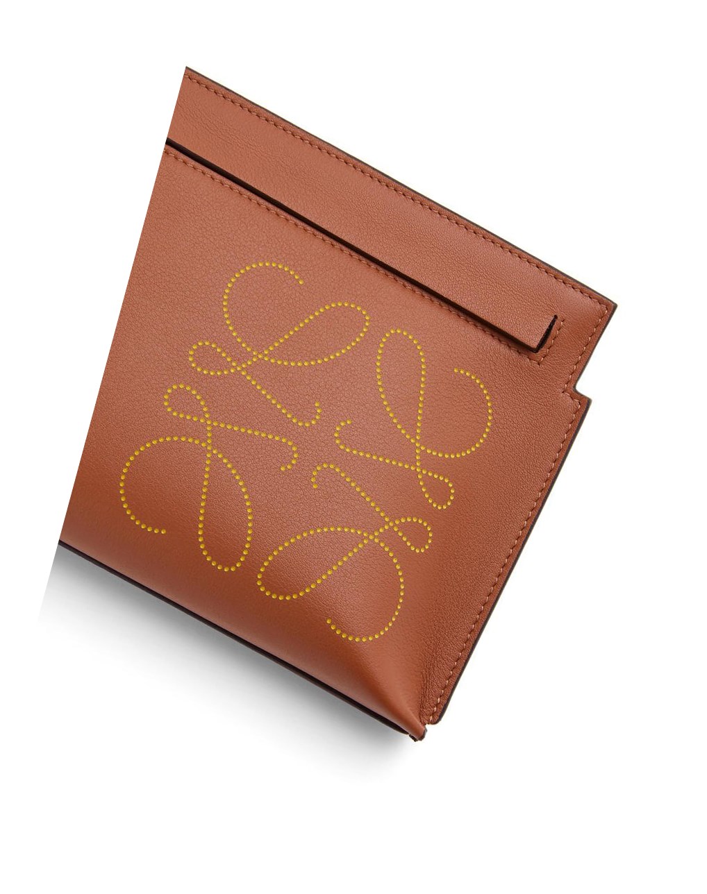 Loewe Mini T Pouch in classic calfskin Tan / Ochre | LPQFB-2475