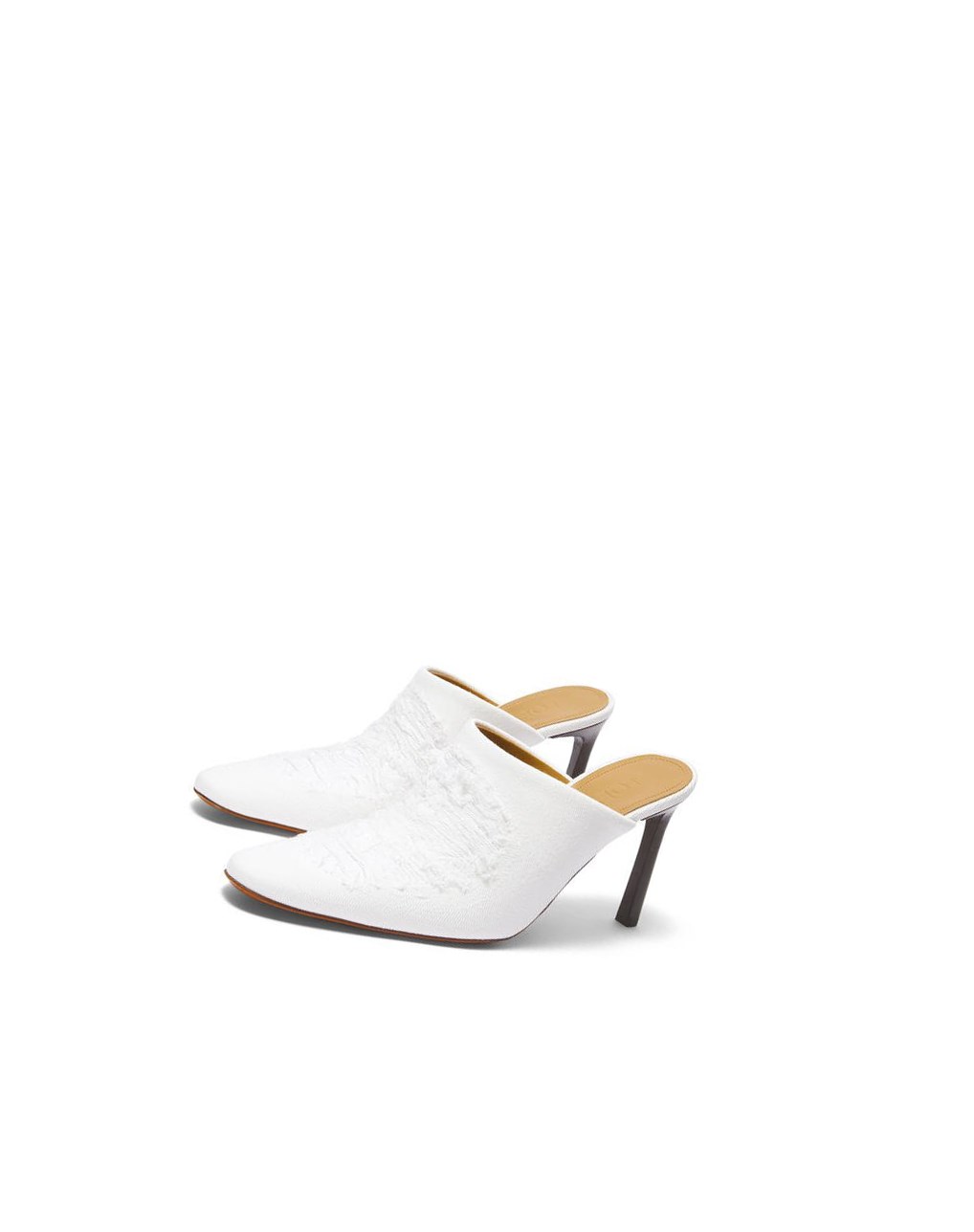 Loewe Mule in ripped denim Blancos | YGKBN-5923