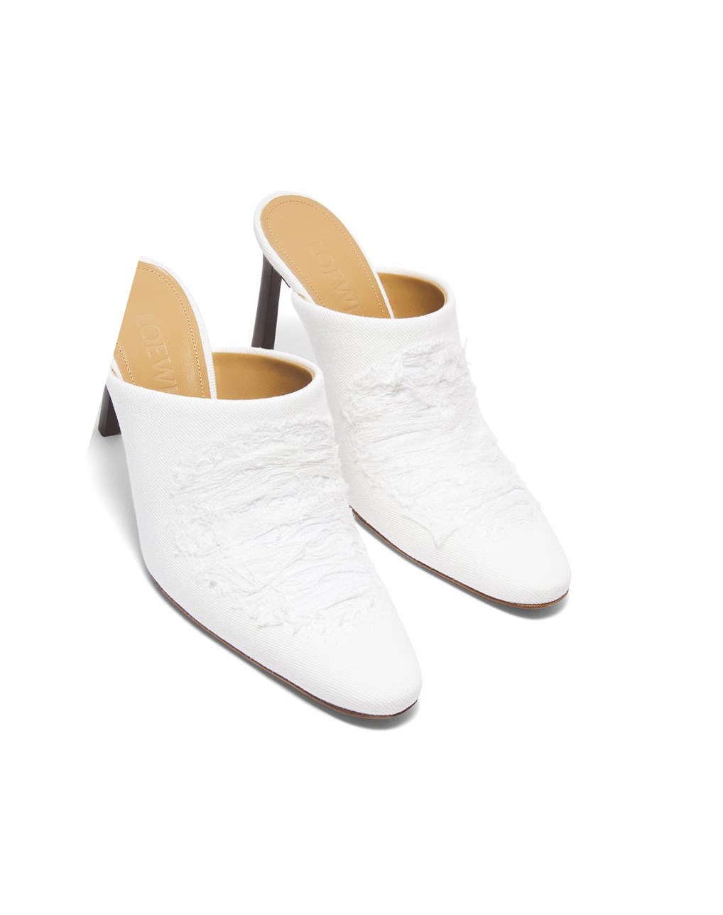 Loewe Mule in ripped denim Blancos | YGKBN-5923