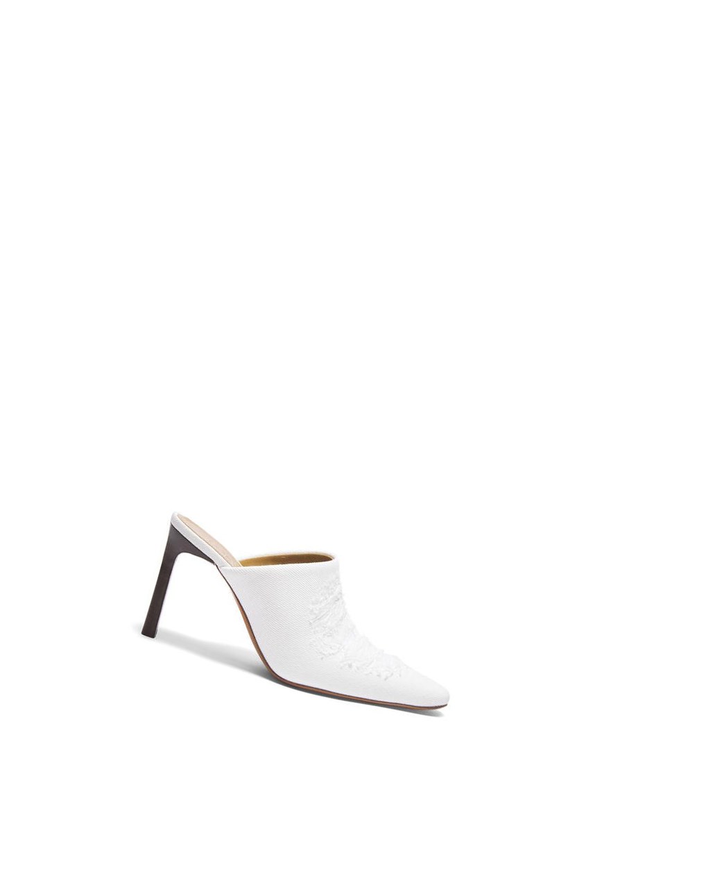 Loewe Mule in ripped denim Blancos | YGKBN-5923