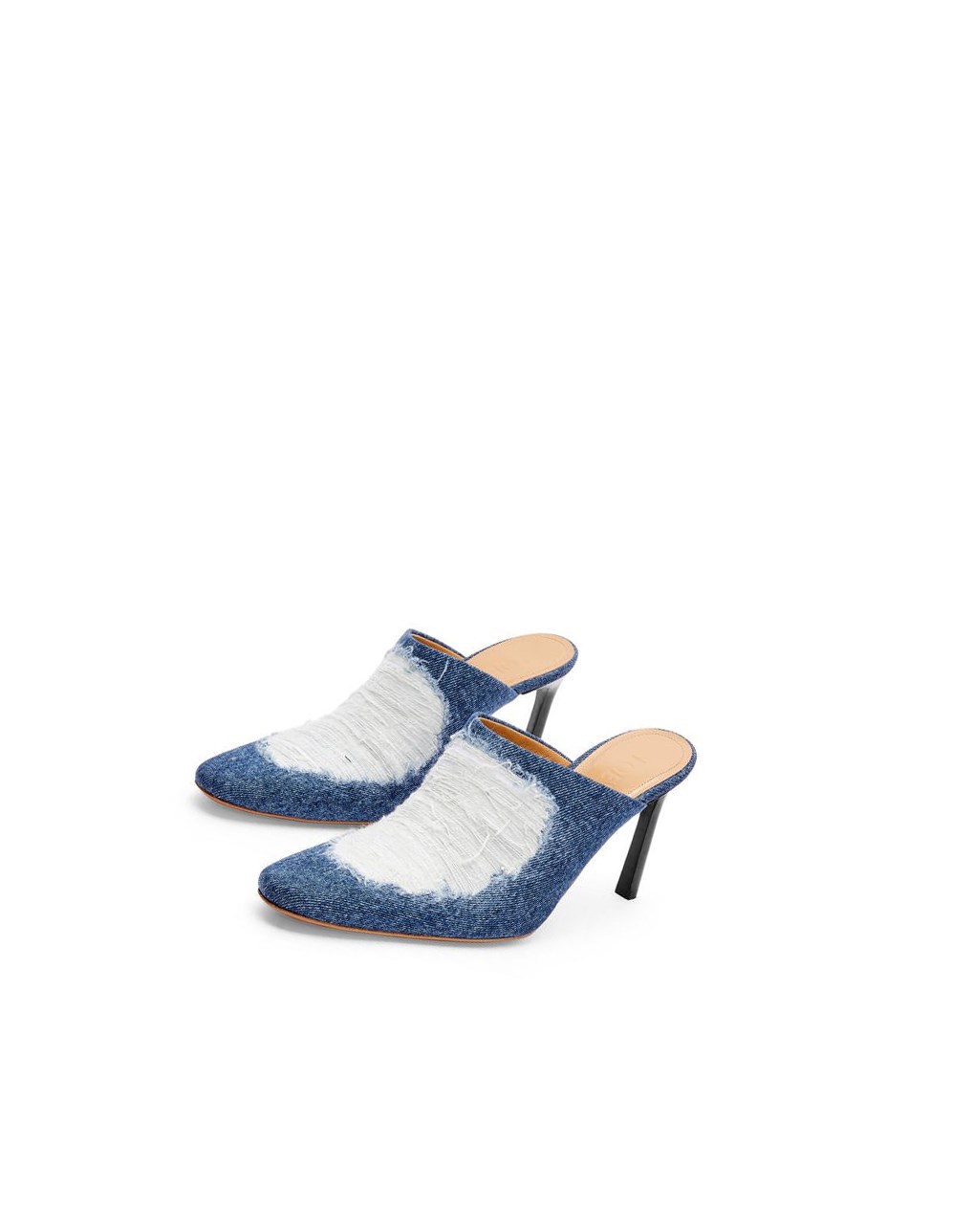 Loewe Mule in ripped denim Washed Denim | THZSO-2917