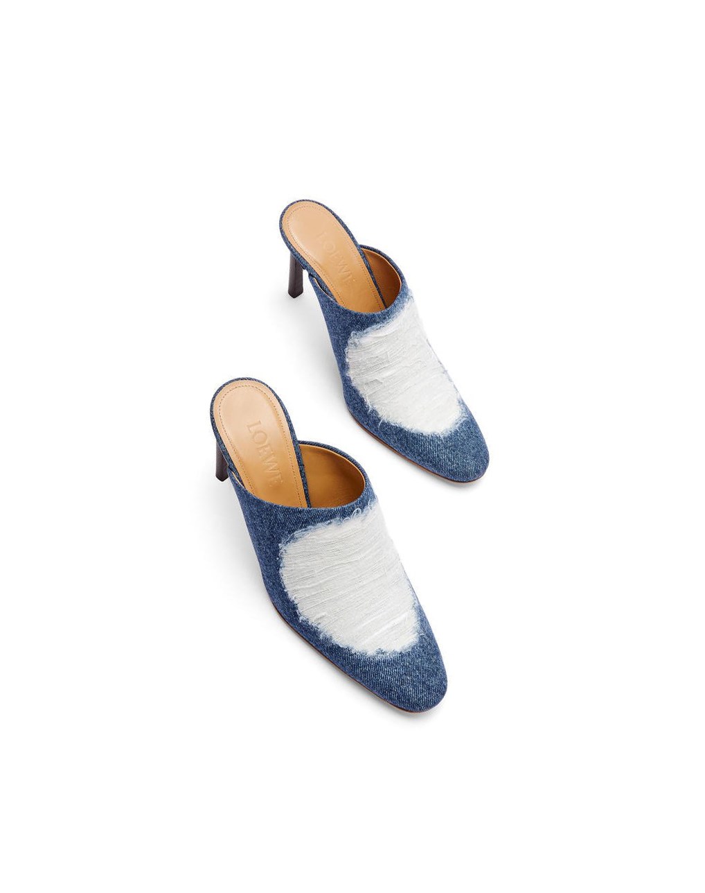 Loewe Mule in ripped denim Washed Denim | THZSO-2917