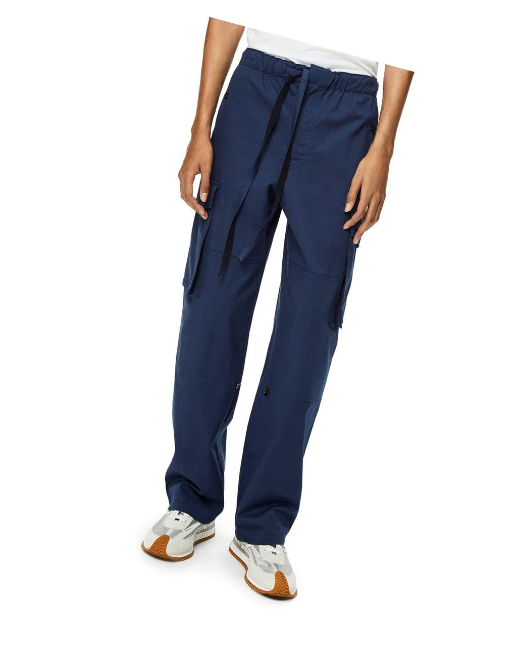 Loewe Multi pocket drawstring trousers in cotton Petroleum | NKFOM-5213