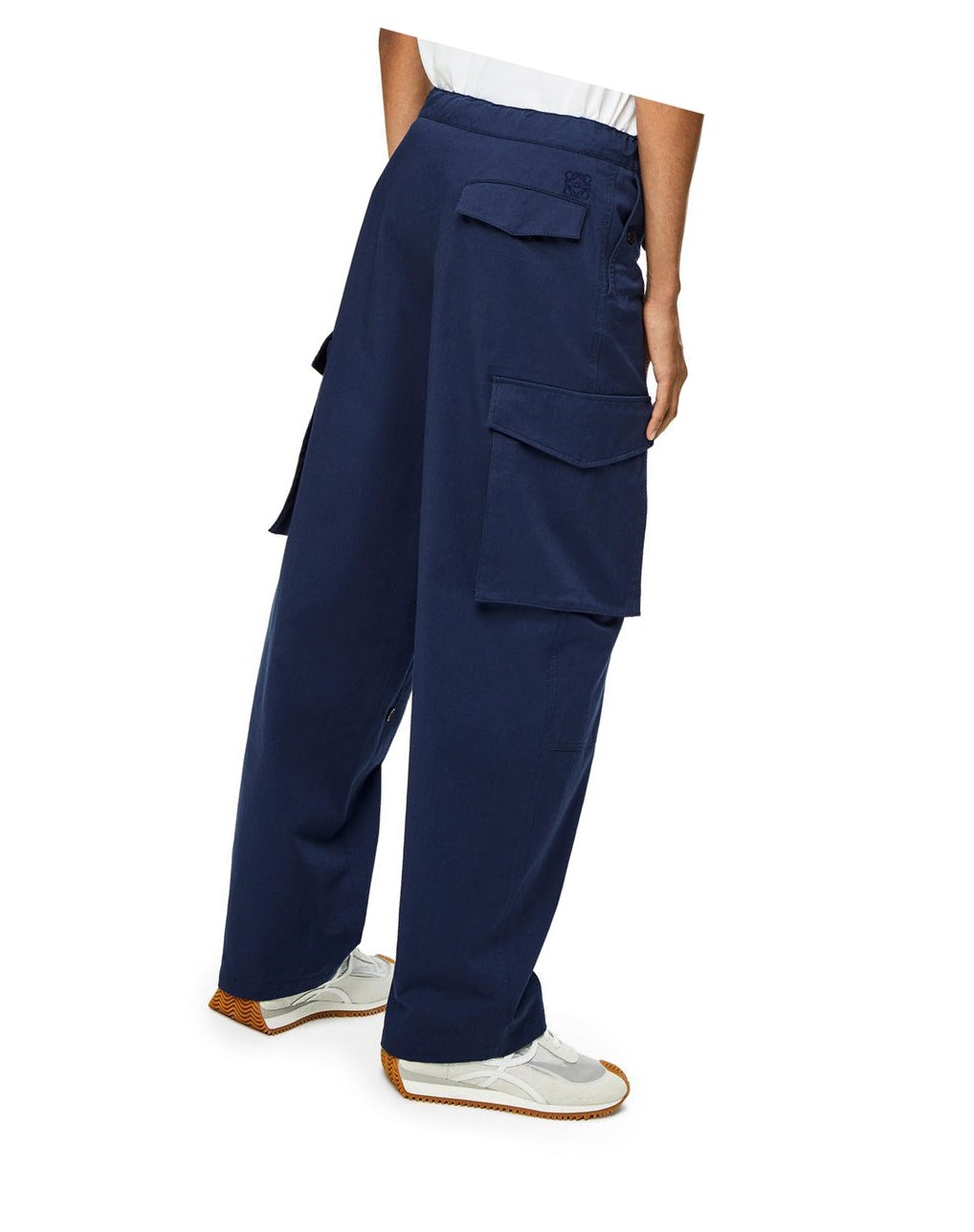 Loewe Multi pocket drawstring trousers in cotton Petroleum | NKFOM-5213
