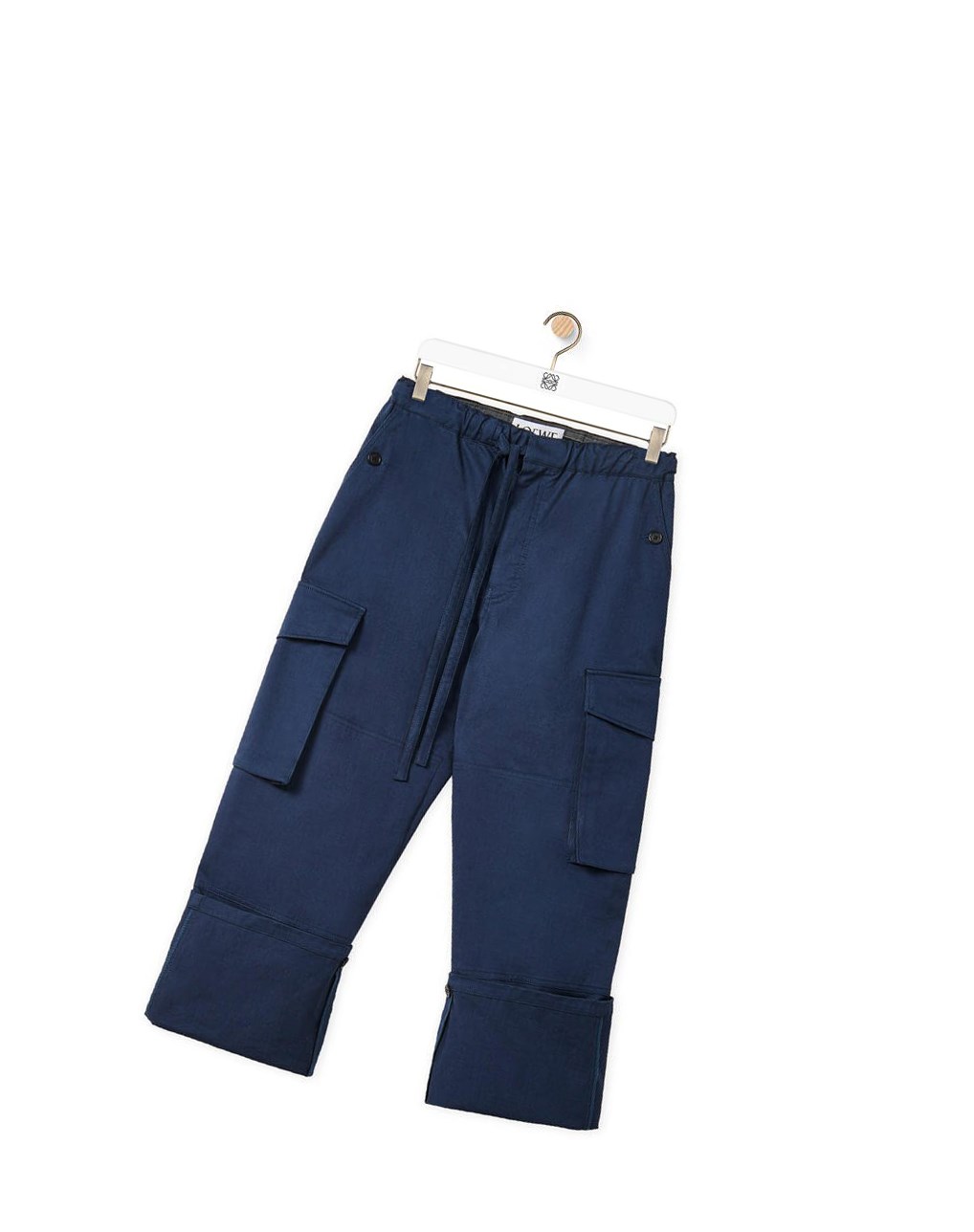 Loewe Multi pocket drawstring trousers in cotton Petroleum | NKFOM-5213