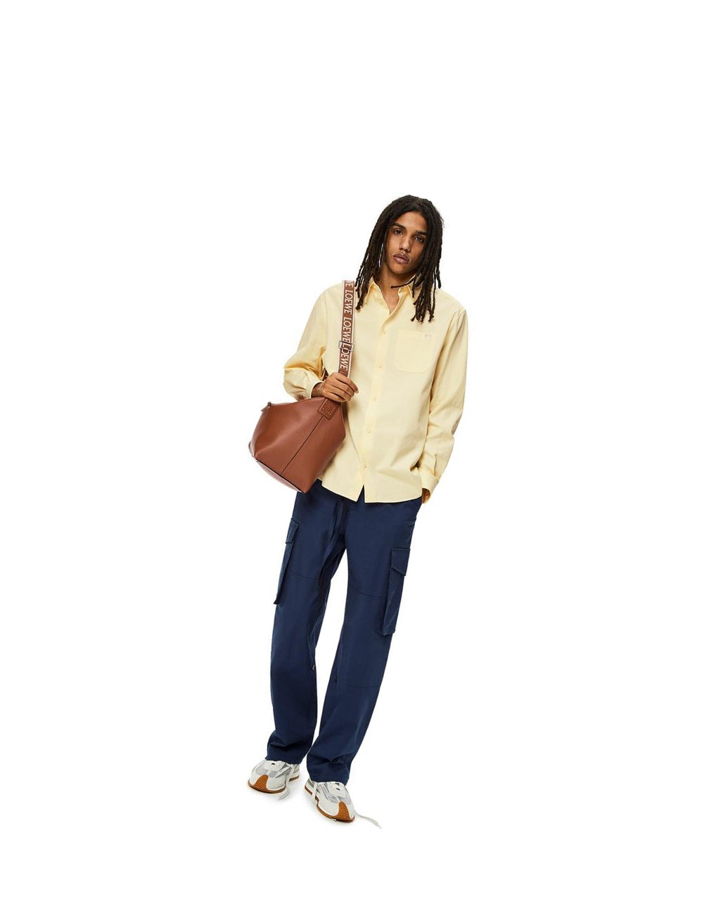 Loewe Multi pocket drawstring trousers in cotton Petroleum | NKFOM-5213