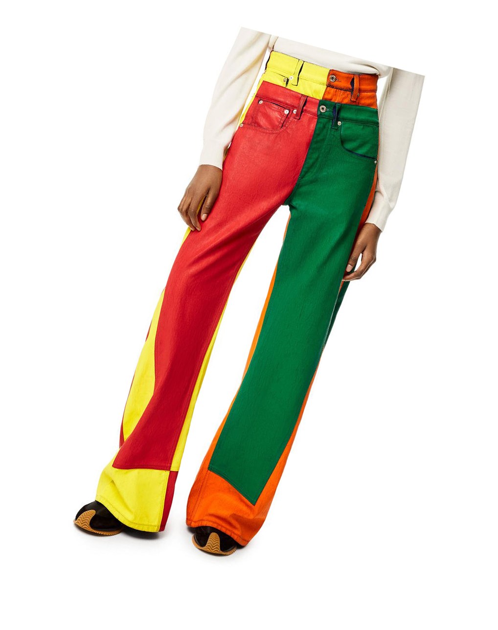 Loewe Multicolour patchwork jeans in denim Multicolor | SGWBQ-6230