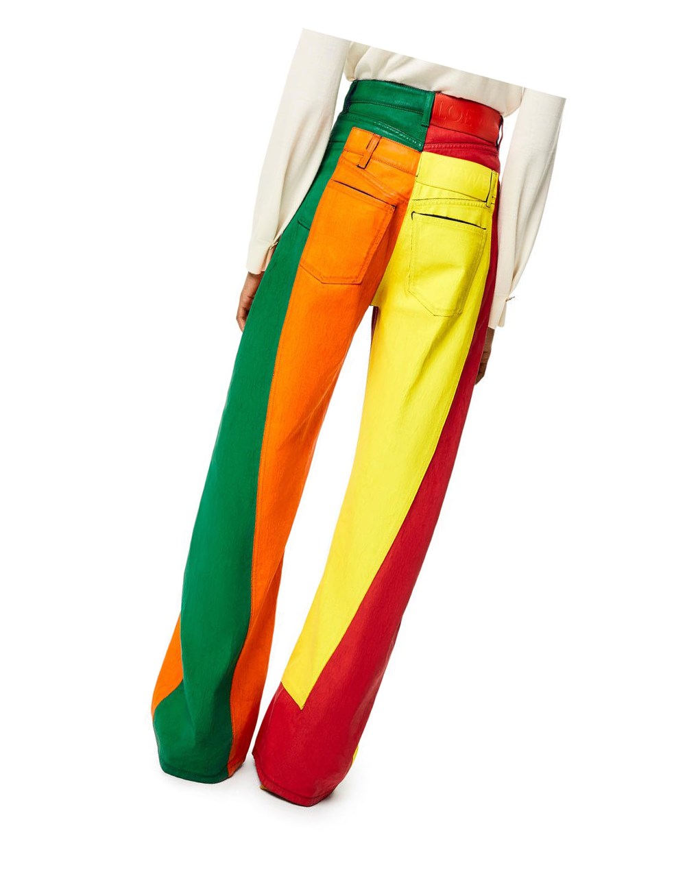 Loewe Multicolour patchwork jeans in denim Multicolor | SGWBQ-6230