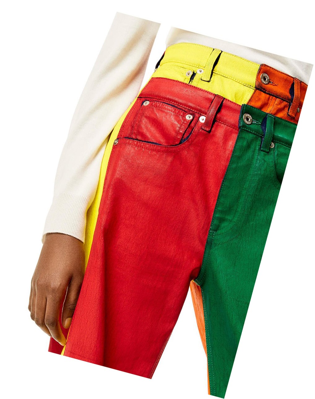 Loewe Multicolour patchwork jeans in denim Multicolor | SGWBQ-6230