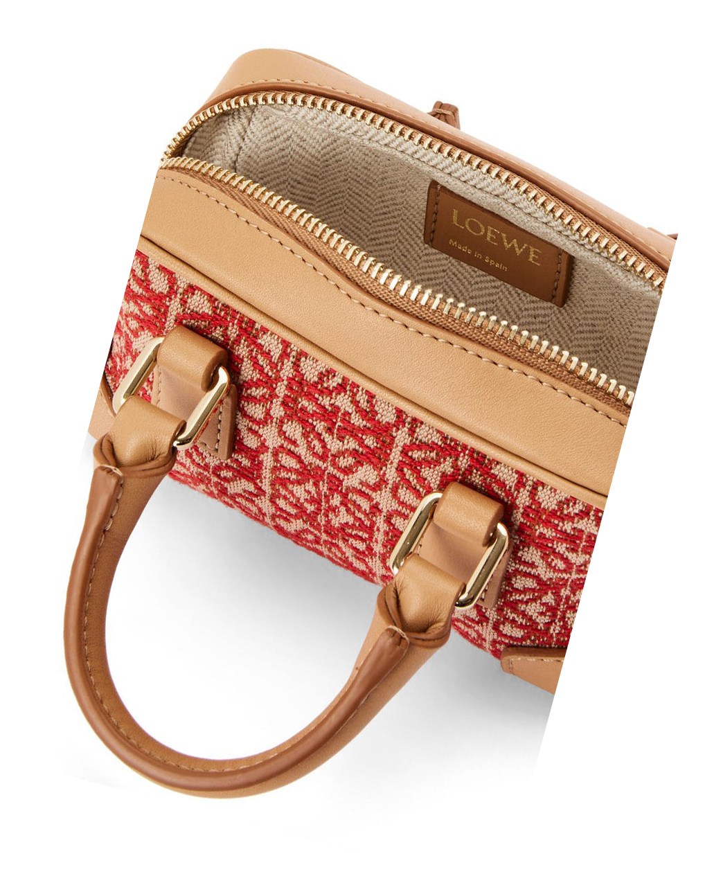 Loewe Nano Amazona in Anagram jacquard and calfskin Rojos | GORMJ-1236
