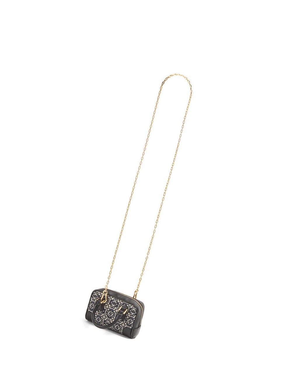 Loewe Nano Amazona in Anagram jacquard and calfskin Azul Marino Negros | JGTWF-0523