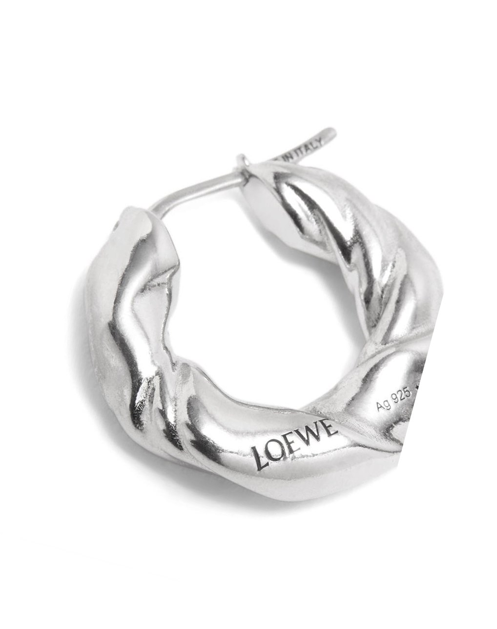 Loewe Nappa twist earrings in sterling silver Plateados | IBSLK-5317