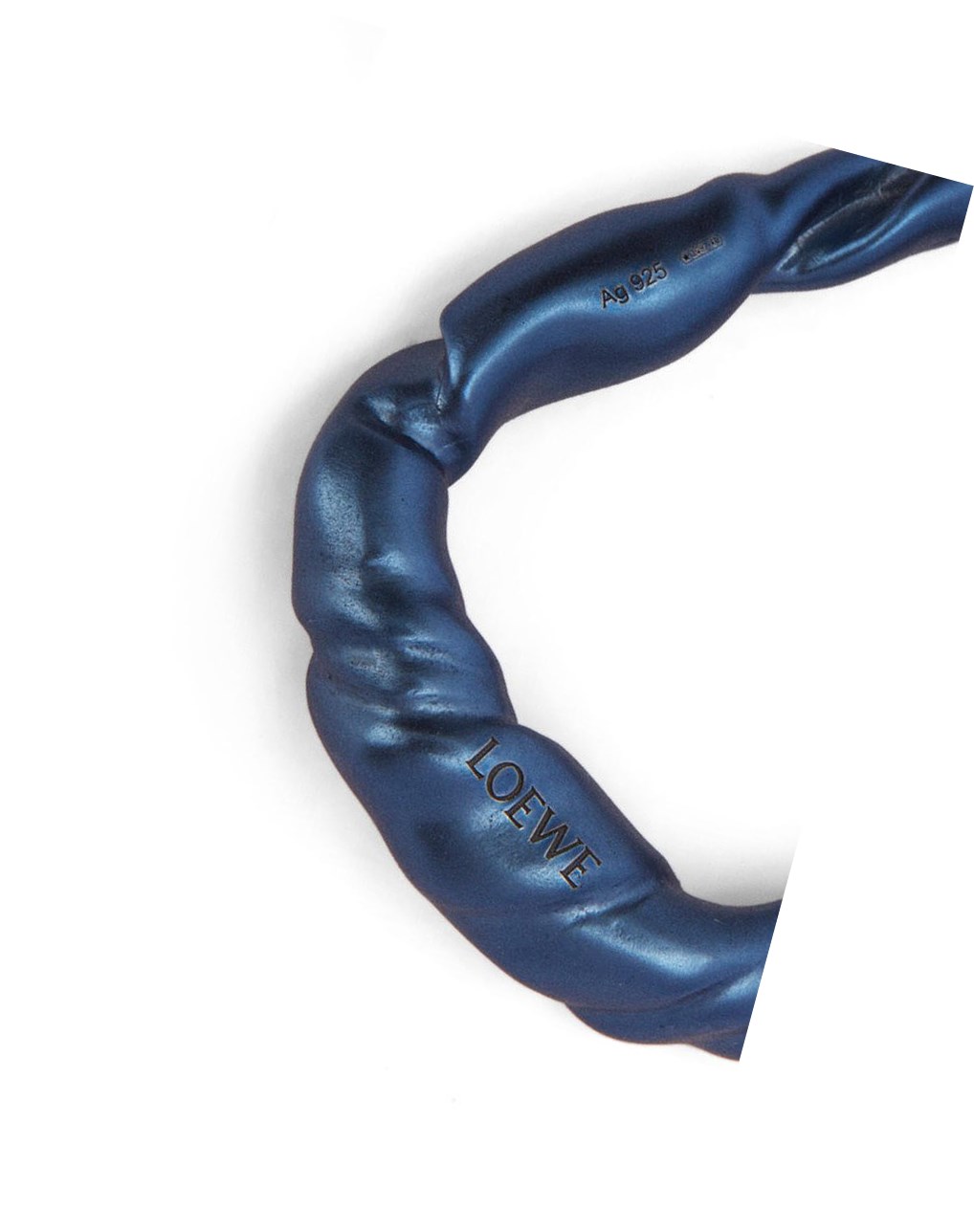 Loewe Nappa twist loop earrings in sterling silver Azules | PQLRK-8396
